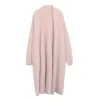 2023 Spring and Autumn laid-back and loose, knee-length, thickened, pure imitation mink fleece knitted sweater cardigan for women Item Picture